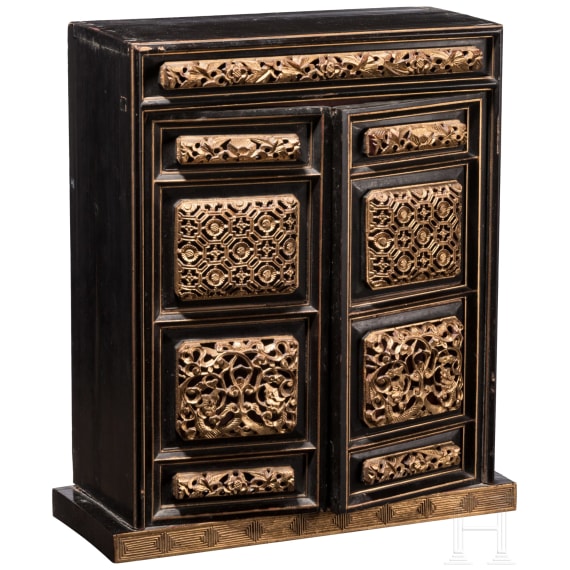 A gilded Chinese altar cabinet, 19h century