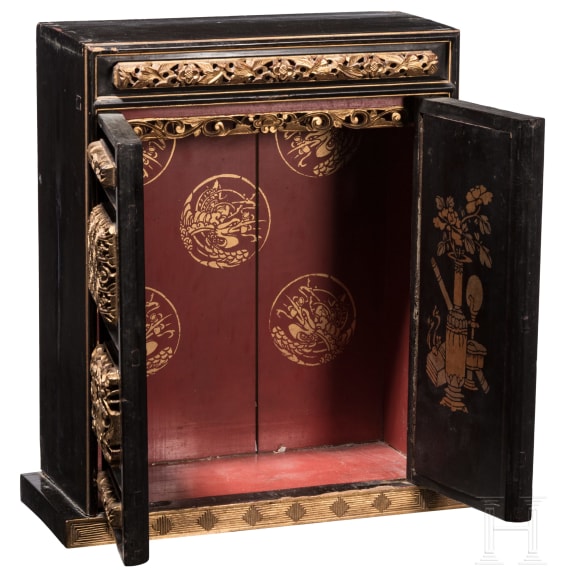 A gilded Chinese altar cabinet, 19h century