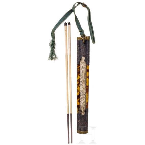 A Chinese set of travel cutlery, 19th century