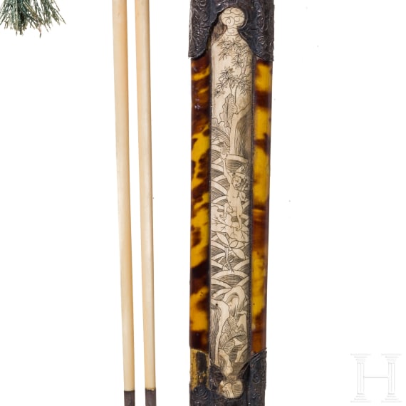 A Chinese set of travel cutlery, 19th century