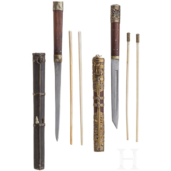 Two Chinese cutlery sets, circa 1900