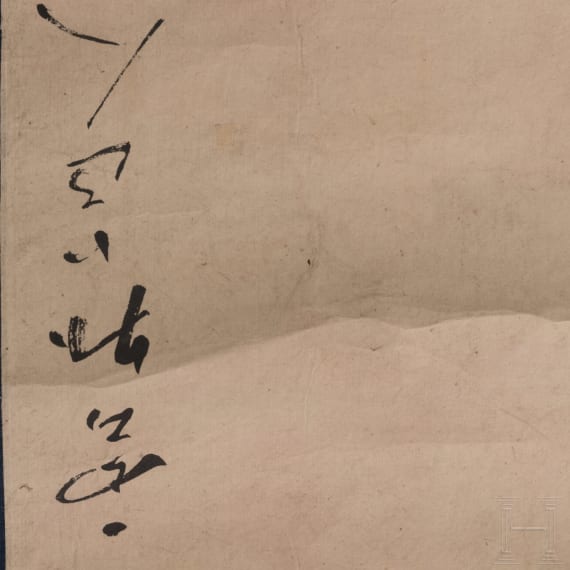 A Japanese scroll painting, 19th century
