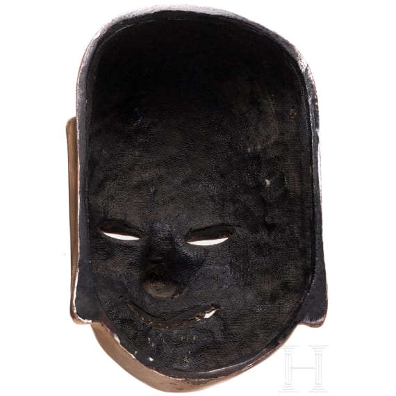 A Japanese Gigaku Noh Drama mask of a laughing old man, Edo period, 19th century