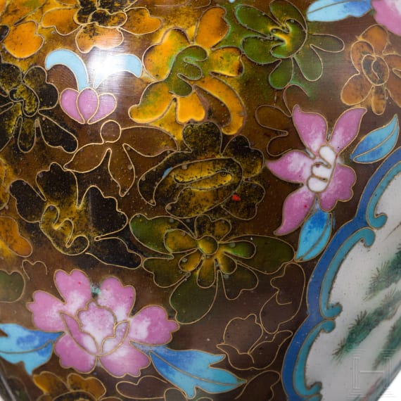 A pair of Japanese cloisonn&eacute; vases, 20th century