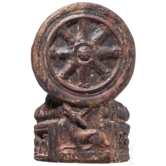 An Indian terracotta figure of a seated Buddha, probably 18th century