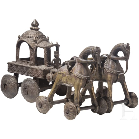 An Indian bronze ceremonial chariot, 20th century