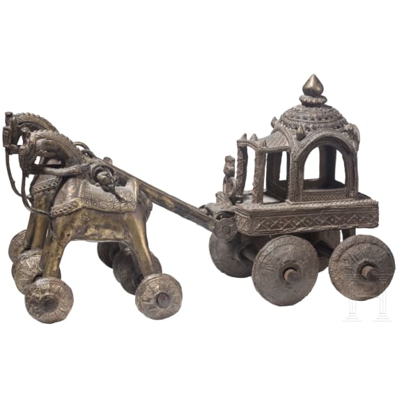 An Indian bronze ceremonial chariot, 20th century