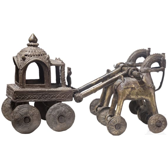 An Indian bronze ceremonial chariot, 20th century