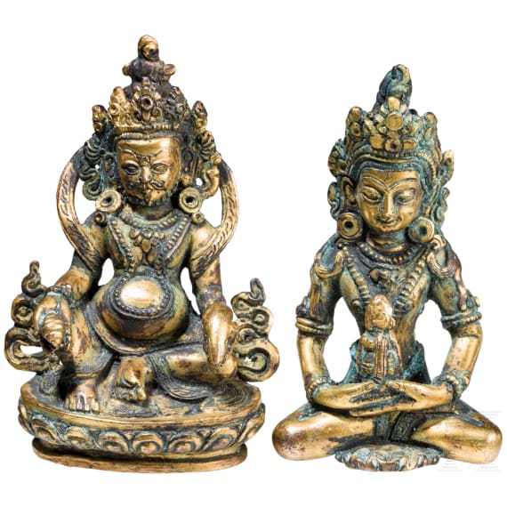 Two small gilded Nepalese Bodhisattvas, 19th century
