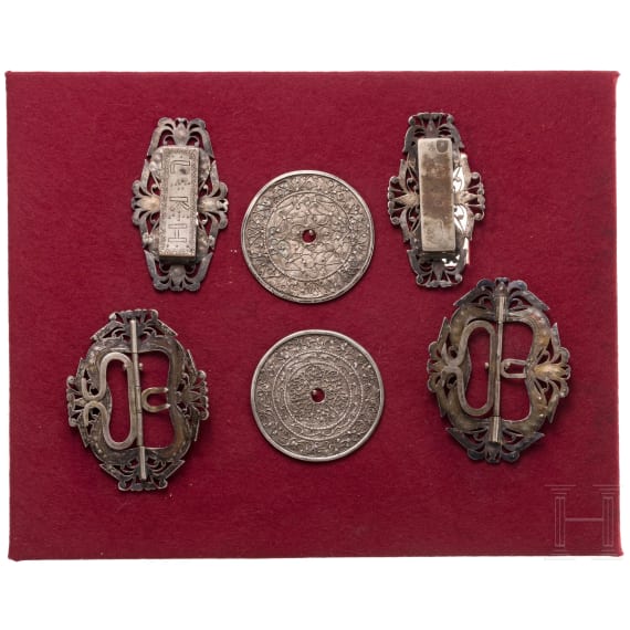 Six Indonesian/Javanese silver buckles, 1st half of the 20th century