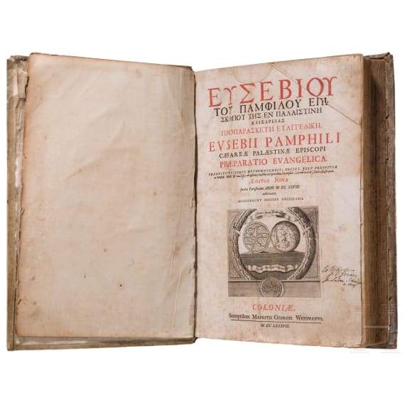 Eusebius von Caesaria - Praeparatio Evangelica, Cologne, dated 1688