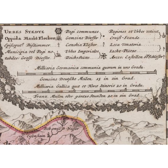 Two German maps of Bavaria and Lower Bavaria, Augsburg/N&uuml;rnberg, 1st half of the 18th century