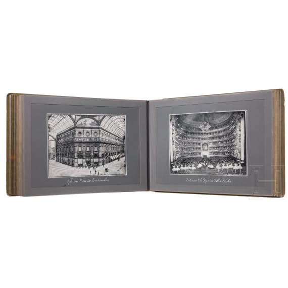 Two German hardcover travel albums showing Italian motives (amongst others), 1905-08