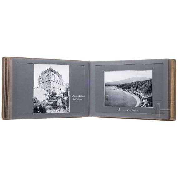 Two German hardcover travel albums showing Italian motives (amongst others), 1905-08