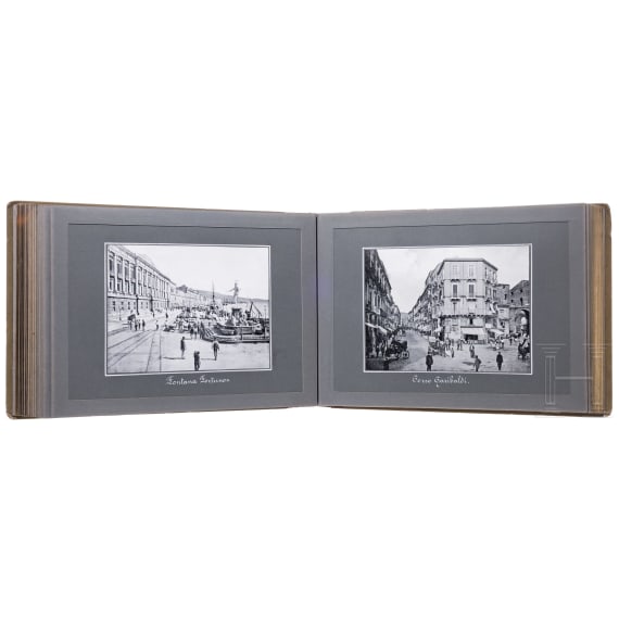 Two German hardcover travel albums showing Italian motives (amongst others), 1905-08