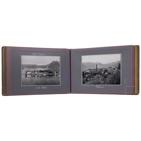 Two German hardcover travel albums showing Italian motives (amongst others), 1905-08