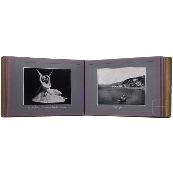 Two German hardcover travel albums showing Italian motives (amongst others), 1905-08