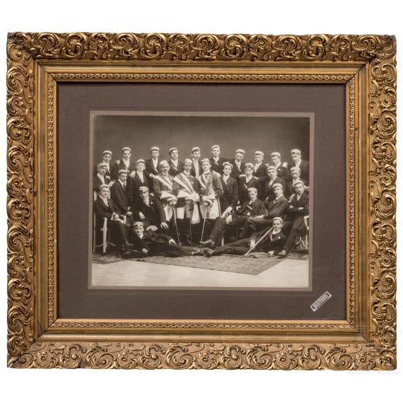 A German group photo of a students fraternity, circa 1900