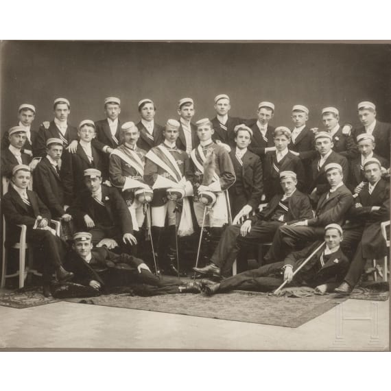 A German group photo of a students fraternity, circa 1900