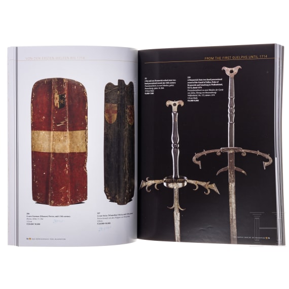 Three Sotheby's auction catalogs "The Royal House of Hanover", complete edition in a cassette, October 2005