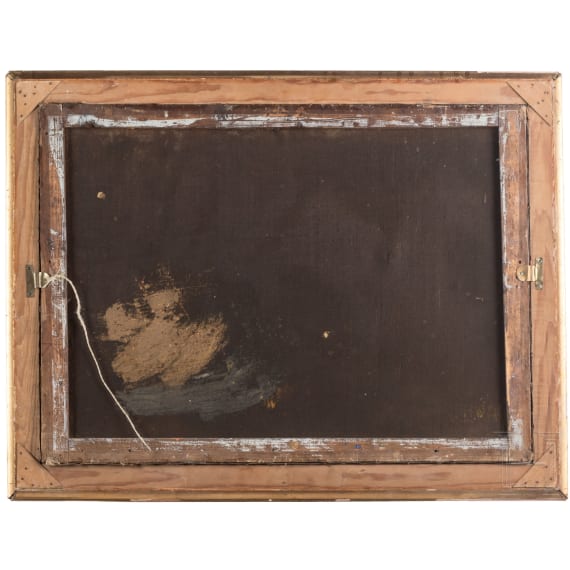 A oil painting showing sleeping Christ Child amongst memento mori symbols, German, 1st half of the 18th century