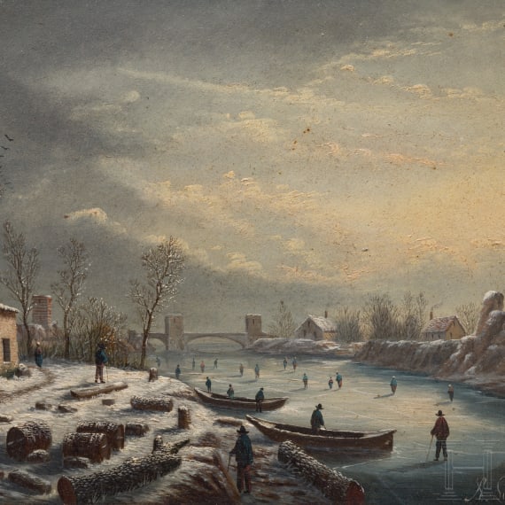 Albert-Alexandre Lenoir, Paysages d'hiver, Paris, dated 1889