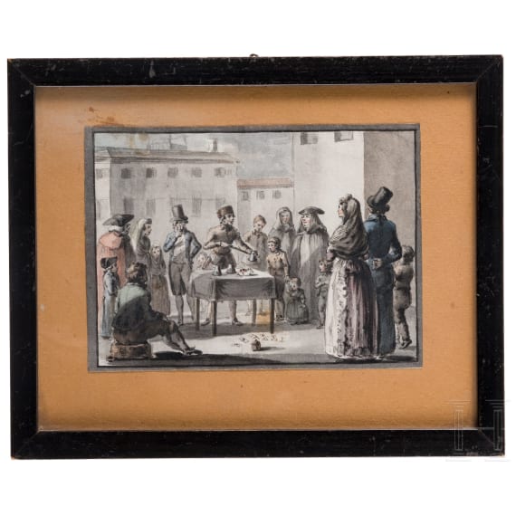 Francesco Novelli (1764 - 1836) - "The Street Magician", Italian, 19th century