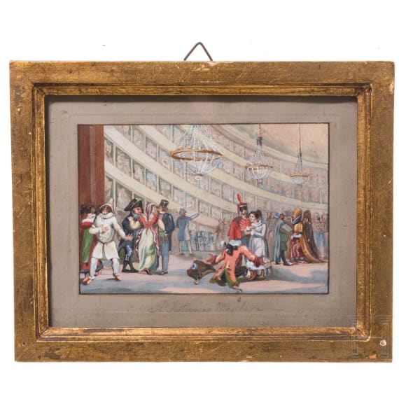 Carnevale di Roma in four etchings, probably Rome, 19th century