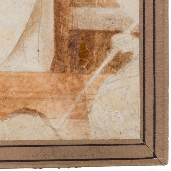 An Austrian sketch with enthroned Christ by Moritz von Schwind, 19th century