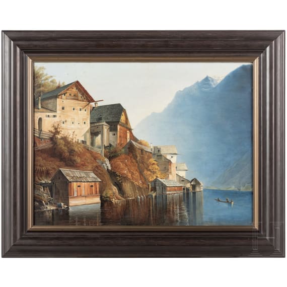 Gustav Adolf Meyerheim (1816 - 1894), Hallstadt am Hallst&auml;dter See, German, dated 1843