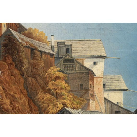 Gustav Adolf Meyerheim (1816 - 1894), Hallstadt am Hallst&auml;dter See, German, dated 1843