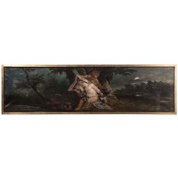 Four German supraportes with putti, 19th century