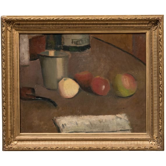 Charles Adolphe Bischoff - Still Life with Apples and Pipe, French, 1920s/30s