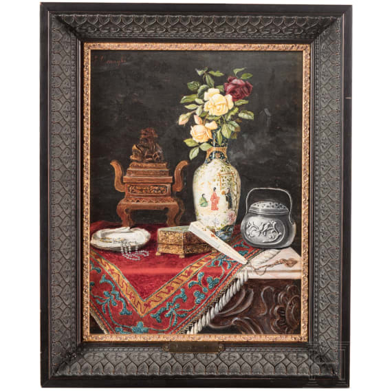Josefine Osnaghi (Austrian, 1861 - 1939 Vienna), Still Life with Japanese Vase
