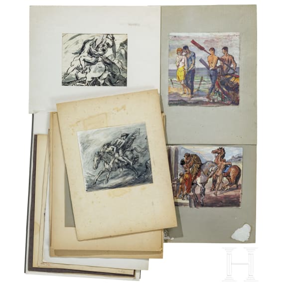 Franz Reinhardt the Elder, 15 watercolors, German, 1st half of the 20th century
