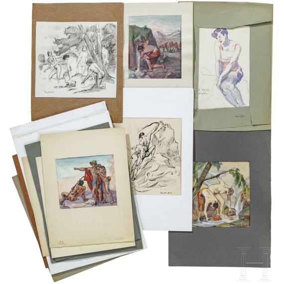 Franz Reinhardt the Elder, 25 watercolors, German, 1st half of the 20th century