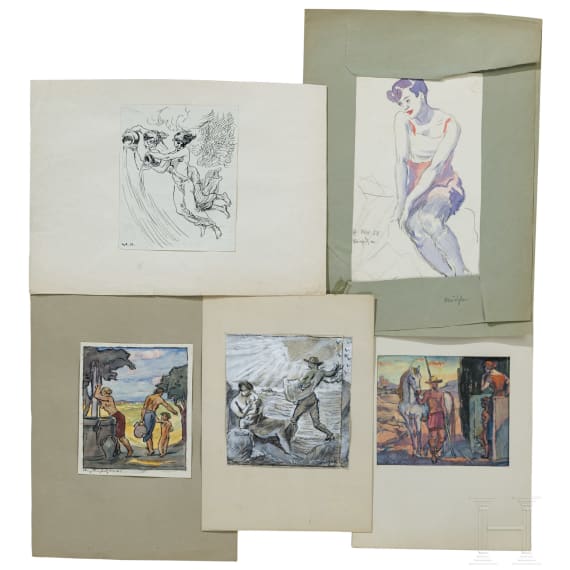 Franz Reinhardt the Elder, 25 watercolors, German, 1st half of the 20th century