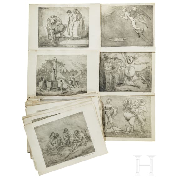 Franz Reinhardt, 34 etchings, German, dated 1936