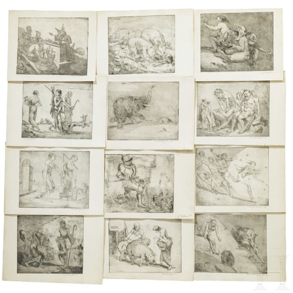 Franz Reinhardt, 34 etchings, German, dated 1936