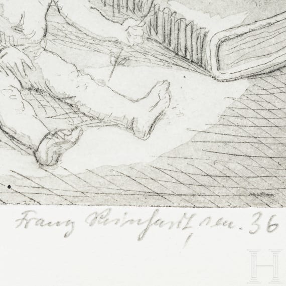 Franz Reinhardt, 34 etchings, German, dated 1936