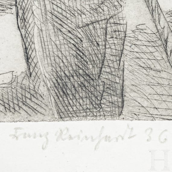 Franz Reinhardt, 34 etchings, German, dated 1936