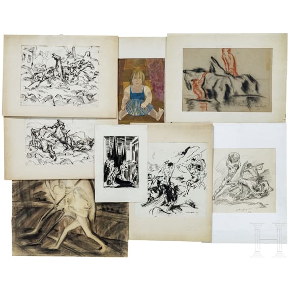 F. Reinhardt the Elder and M. Wetzel-Schubert, German expressionist graphics (3 etchings, 12 lithographs, , 1st half of the 20th century