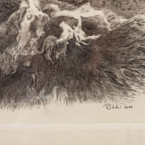 A pair of signed ibex drawings, dated 2006