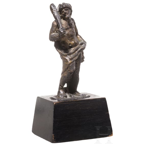 A small Italian bronze of Hercules, 17th century