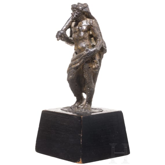 A small Italian bronze of Hercules, 17th century