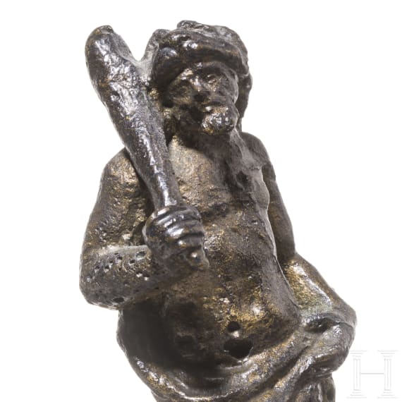 A small Italian bronze of Hercules, 17th century
