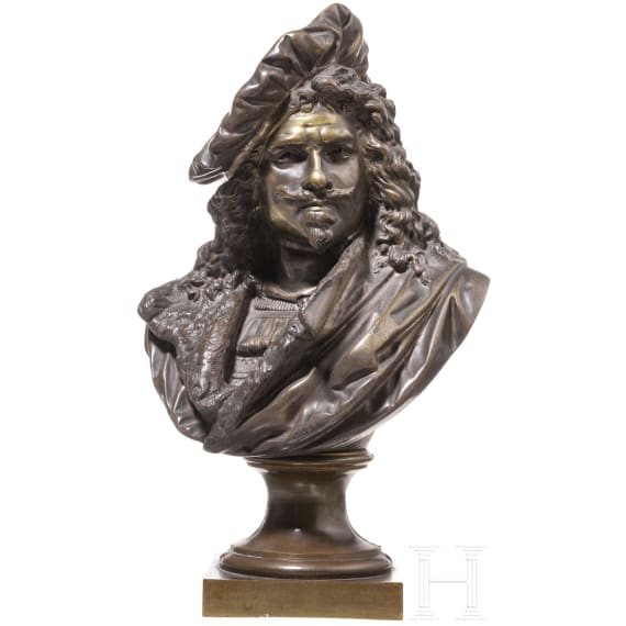 Auguste Joseph Carrier (1800 - 1875) - a French bronze bust showing Rembrandt, 19th century