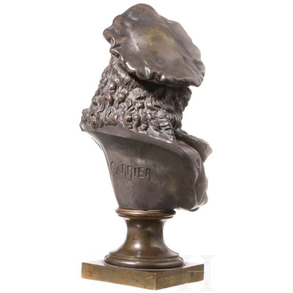 Auguste Joseph Carrier (1800 - 1875) - a French bronze bust showing Rembrandt, 19th century