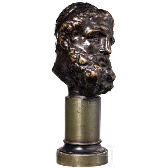 A French bronze head of a scholar (Homer?), 19th century