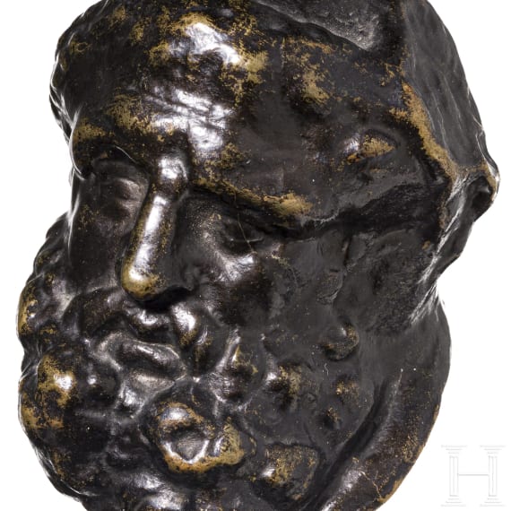 A French bronze head of a scholar (Homer?), 19th century